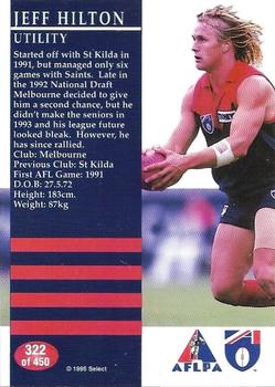 1995 Select AFL #322 Jeff Hilton Back